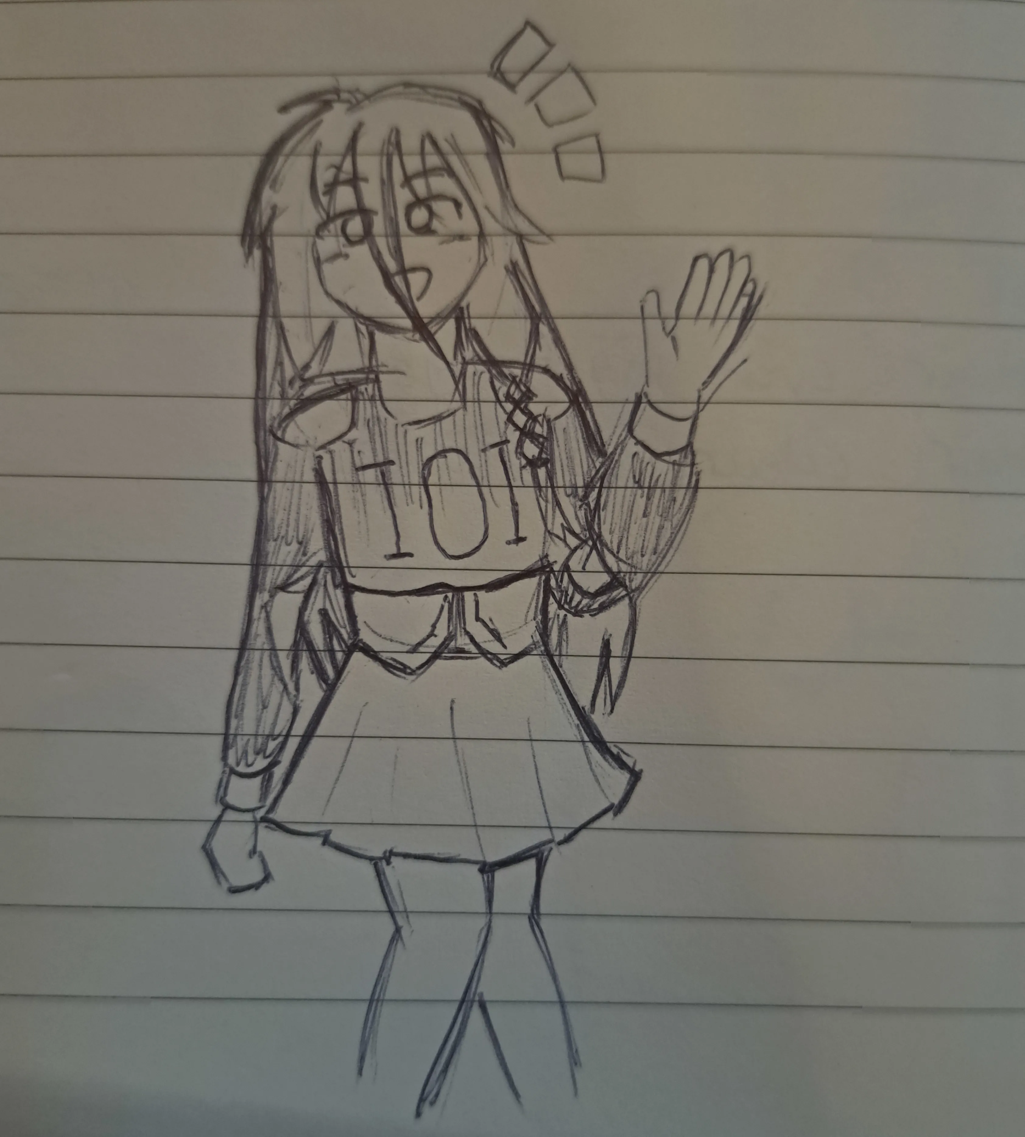 blurry picture of a hastily-drawn vocaloid mascot